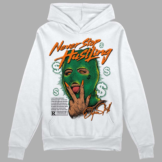 Green Sneakers DopeSkill Hoodie Sweatshirt Never Stop Hustling Graphic Streetwear - White