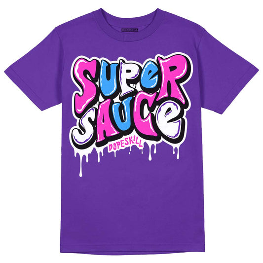Dunk Low Championship Court Purple DopeSkill Purple T-shirt Super Sauce Graphic Streetwear