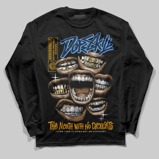 Jordan 4 Retro ‘Dunk From Above’ DopeSkill Long Sleeve T-Shirt The Mouth With No Droughts Graphic Streetwear - Black