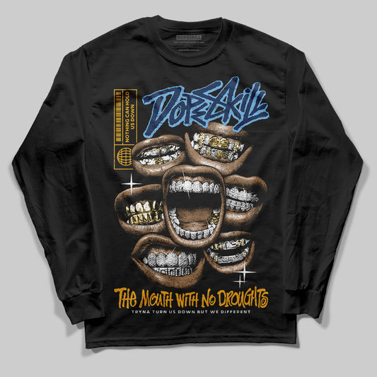 Jordan 4 Retro ‘Dunk From Above’ DopeSkill Long Sleeve T-Shirt The Mouth With No Droughts Graphic Streetwear - Black