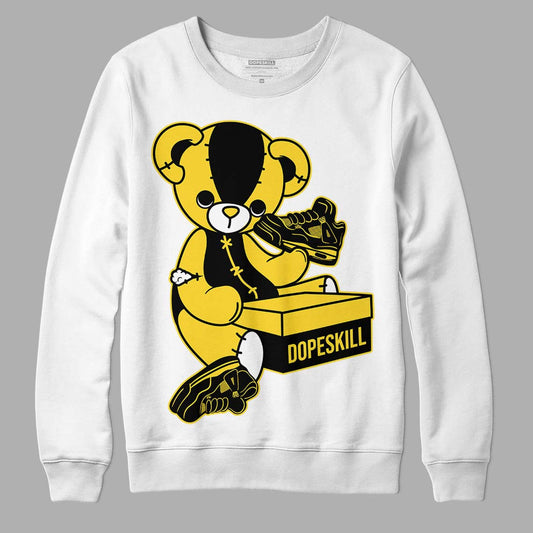 Jordan 4 Tour Yellow Thunder DopeSkill Sweatshirt Sneakerhead BEAR Graphic Streetwear - White