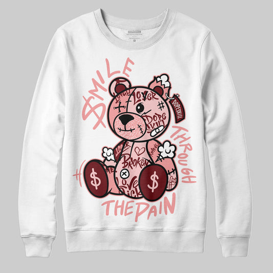 Jordan 3 Retro Valentine's Day Treat Yourself (2025) DopeSkill Sweatshirt Smile Through The Pain Graphic Streetwear - White