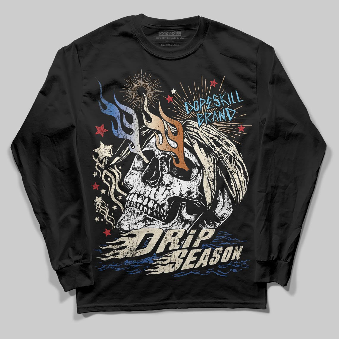 Jordan 17 Retro Low SP Infinite Archives DopeSkill Long Sleeve T-Shirt Drip Season Graphic Streetwear - Black