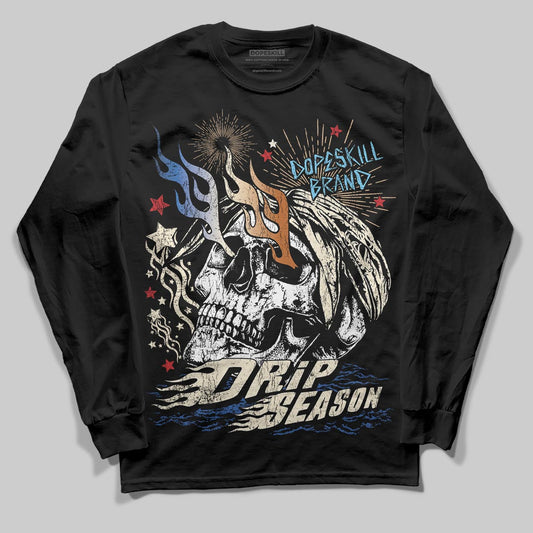 Jordan 17 Retro Low SP Infinite Archives DopeSkill Long Sleeve T-Shirt Drip Season Graphic Streetwear - Black