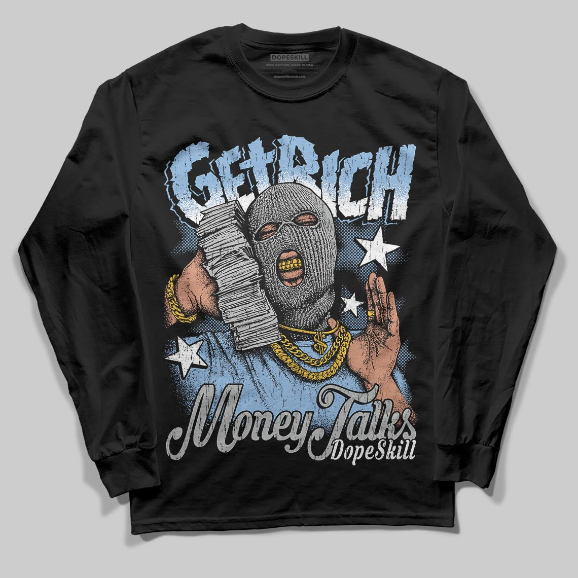 Asics Gel-Cumulus 16 Wash/Independence Blue DopeSkill Long Sleeve T-Shirt Get Rich Graphic Streetwear - Black