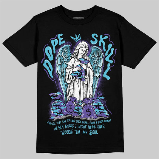 Jordan 8 Retro 'Aqua' 2025 DopeSkill T-Shirt Angels Graphic Streetwear - Black