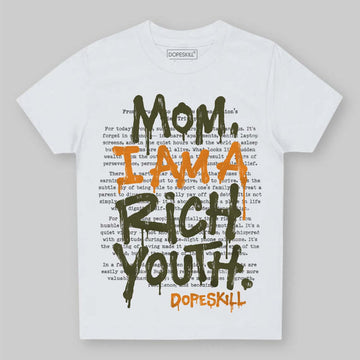 Olive Sneakers DopeSkill Toddler Kids T-shirt Mom, I Am A Rich Youth Graphic Streetwear - White