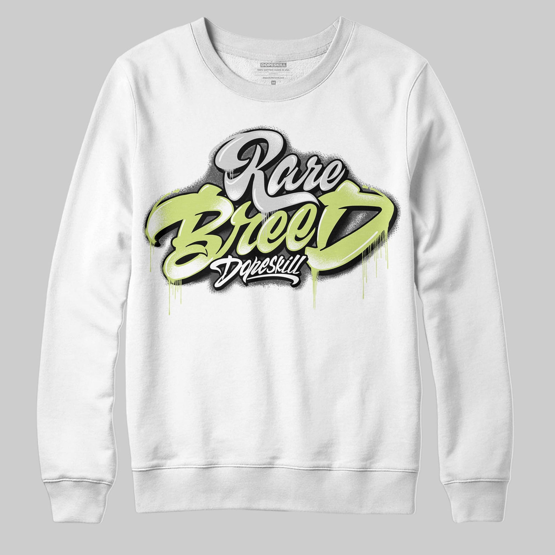 Jordan 4 GS “Light Lemon Twist” DopeSkill Sweatshirt Rare Breed Type Graphic Streetwear - White