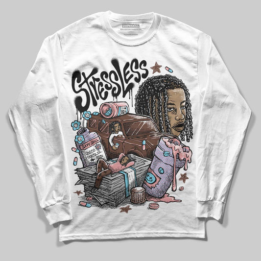 Harris Tweed x Dunk Low Denim Turquoise and Baroque Brown DopeSkill Long Sleeve T-Shirt Stressless Graphic Streetwear - White