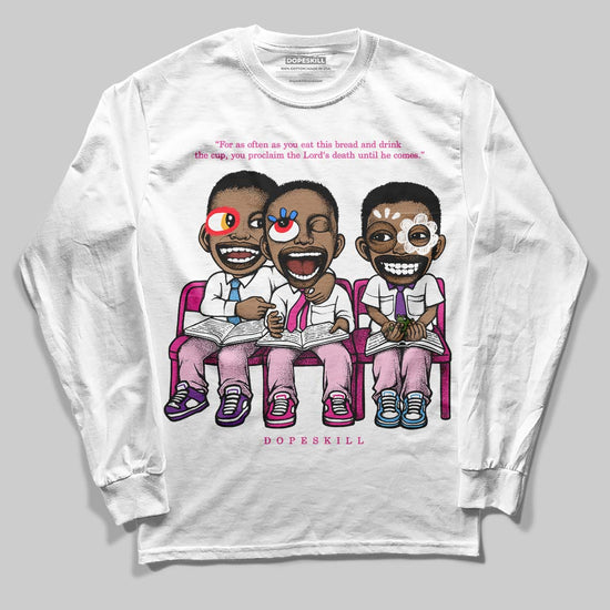 Pink Sneakers DopeSkill Long Sleeve T-Shirt First Sunday Graphic Streetwear - White