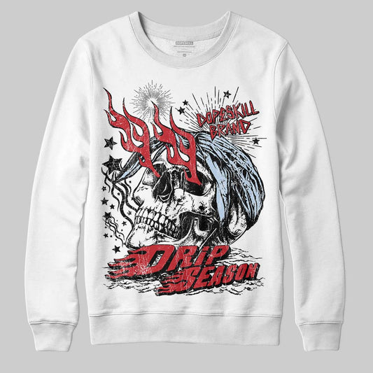 Jordan 5 Retro Fire Red Black Tongue (2025) DopeSkill Sweatshirt Drip Season Graphic Streetwear - White