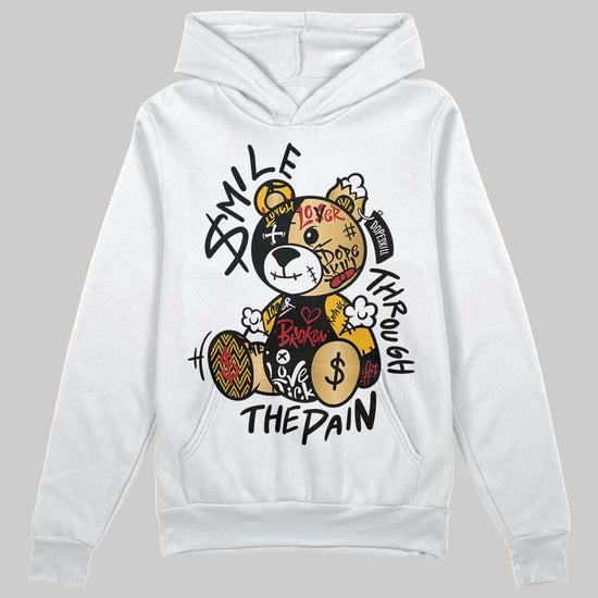 Jordan 12 Retro 'Taxi' 2025 DopeSkill Hoodie Sweatshirt Smile Through The Pain Graphic Streetwear - White
