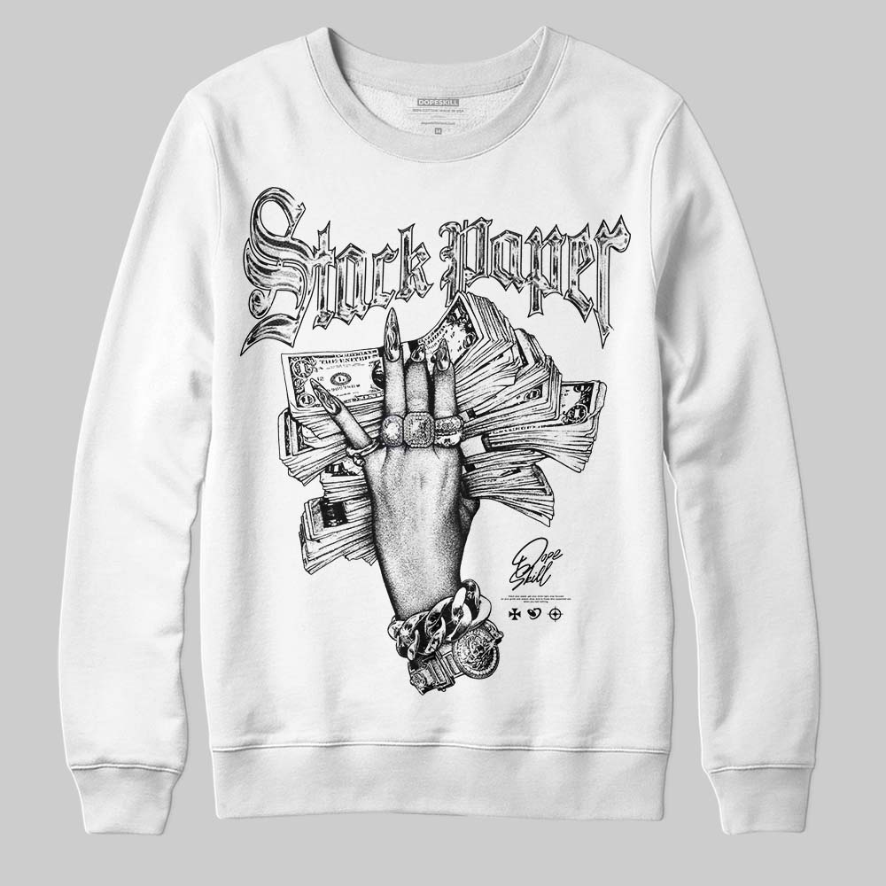 Black and White Sneakers DopeSkill Sweatshirt Stack Paper Graphic Streetwear - White