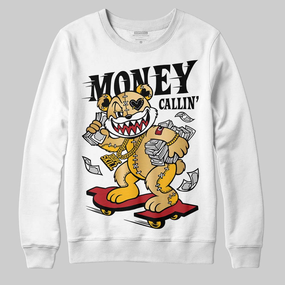 Jordan 12 Retro 'Taxi' 2025 DopeSkill Sweatshirt Money Callin' Graphic Streetwear - White
