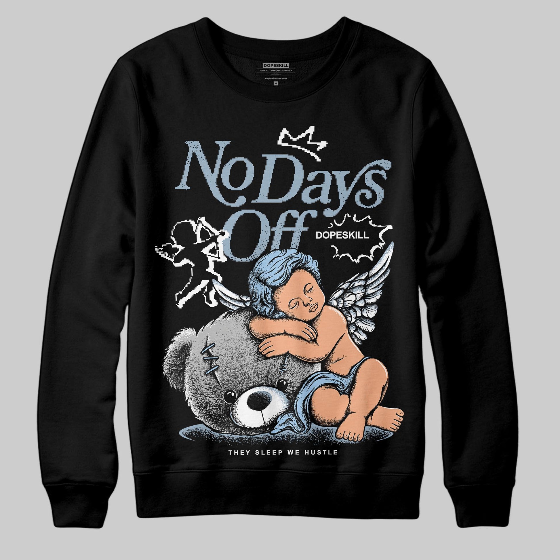 Jordan 40 “Blue Suede” DopeSkill Sweatshirt New No Days Off Graphic Streetwear - Black