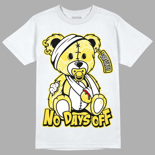 Jordan 11 Low 'Yellow Snakeskin' DopeSkill T-Shirt Hurt Bear Graphic Streetwear - White