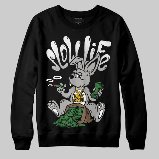 Black and White Sneakers DopeSkill Sweatshirt Slow Life Graphic Streetwear - Black