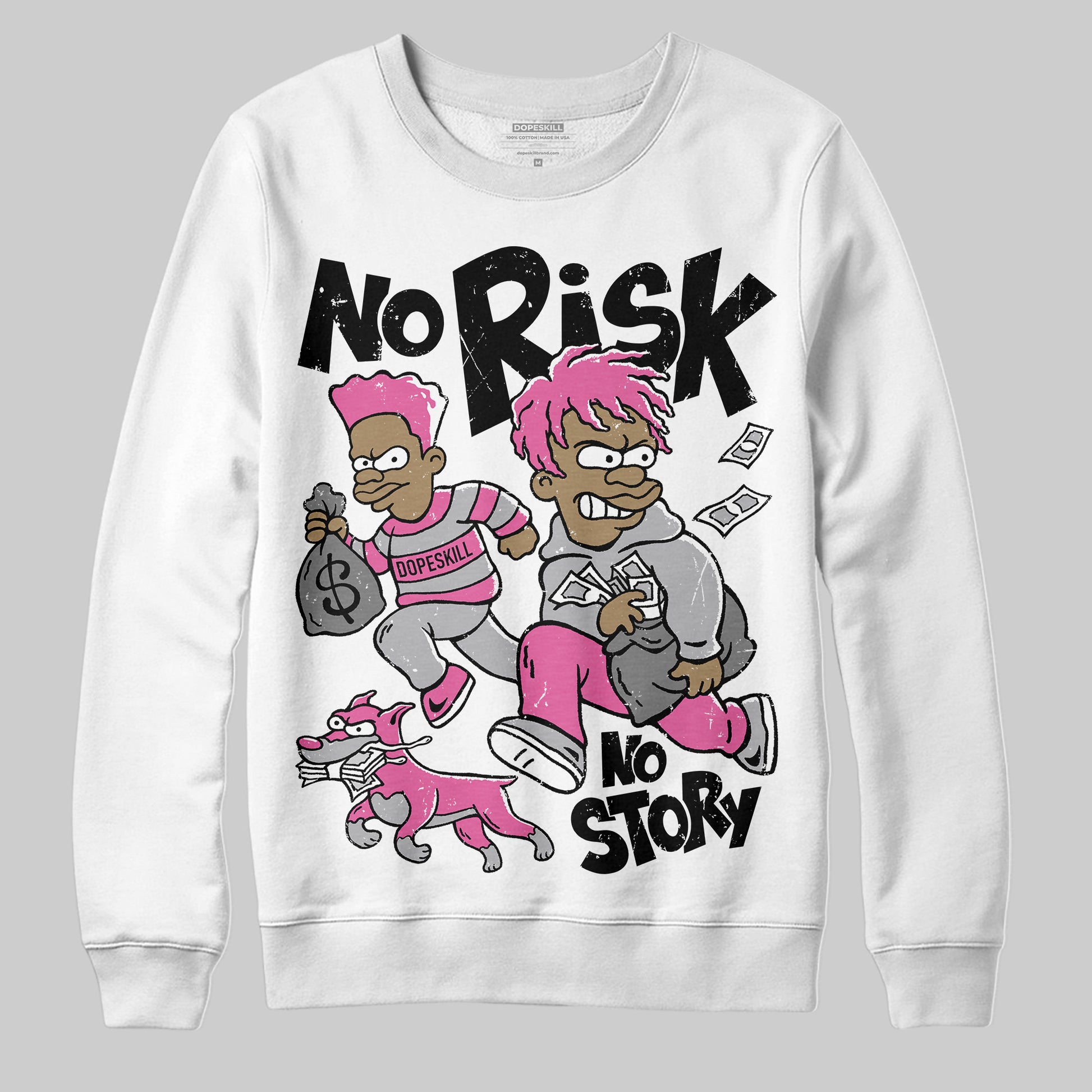 Asics Gel-Kayano 14 ‘Cream Sweet Pink’ DopeSkill Sweatshirt No Risk No Story Graphic Streetwear - White
