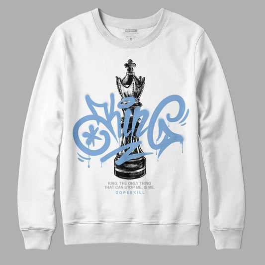 Jordan 5 Retro University Blue DopeSkill Sweatshirt King Chess Graphic Streetwear - White
