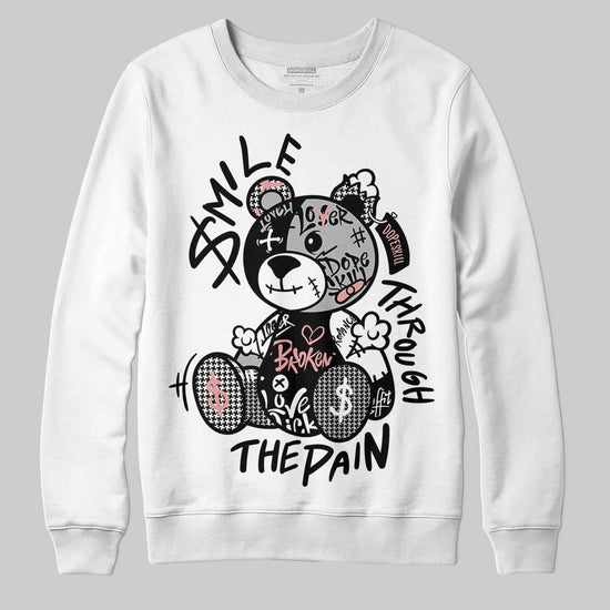 Harris Tweed x Wmns Dunk Low 'Black Phantom' DopeSkill Sweatshirt Smile Through The Pain Graphic Streetwear - White