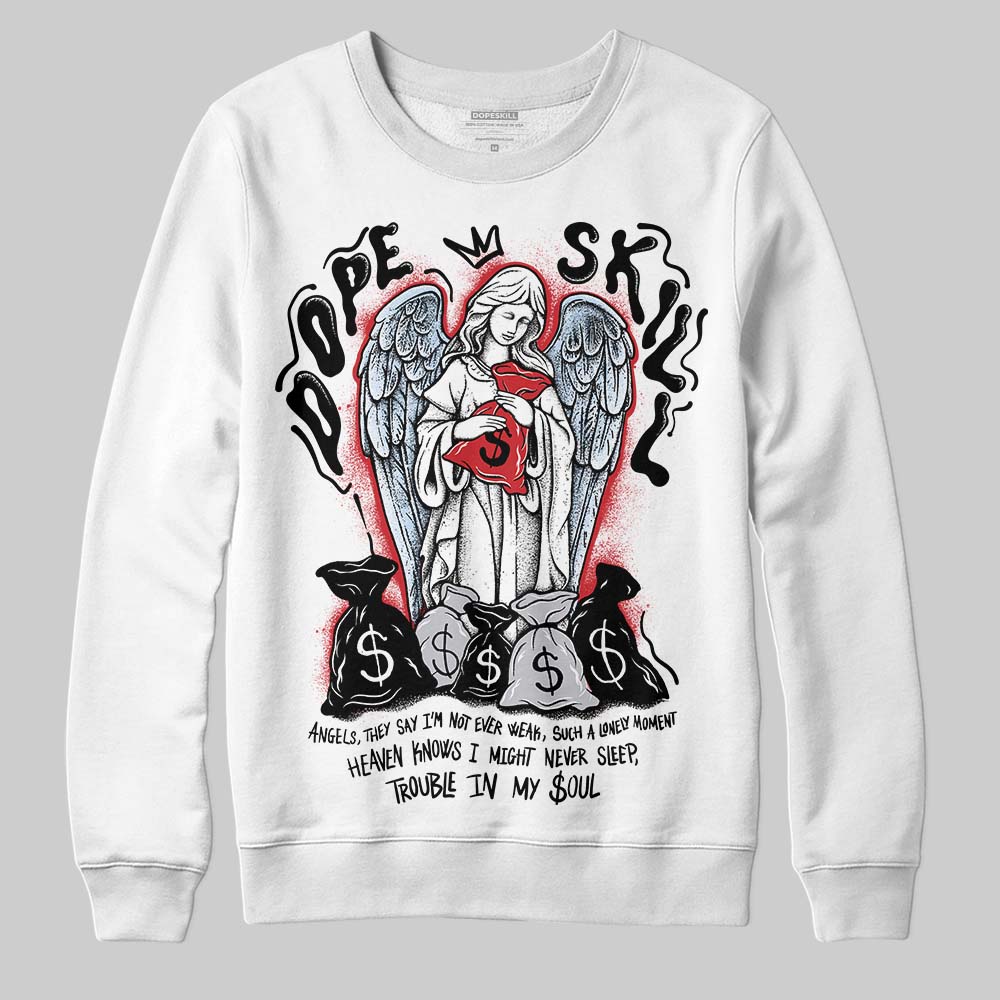 Jordan 5 Retro OG Black Metallic Reimagined DopeSkill Sweatshirt Angels Graphic Streetwear - White
