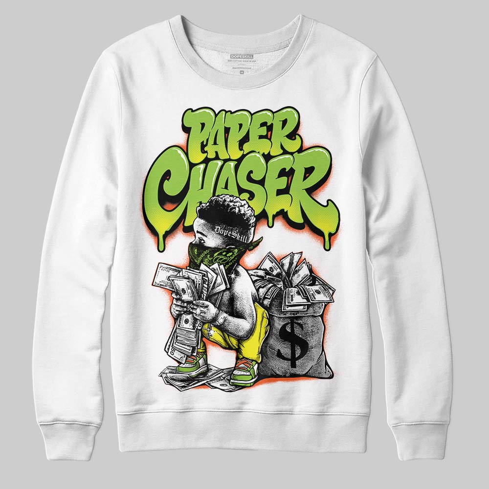 Neon Green Sneakers DopeSkill Sweatshirt Paper Chaser Boy Graphic Streetwear - White