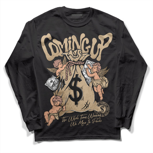 TAN Sneakers DopeSkill Long Sleeve T-Shirt Money Bag Coming Up Graphic Streetwear - Black 
