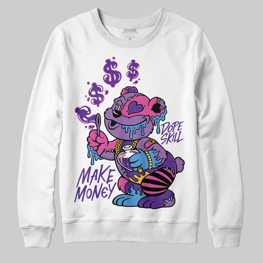 PURPLE Sneakers DopeSkill Sweatshirt Make Money Graphic Streetwear - White