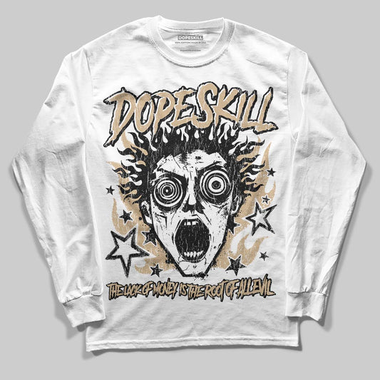 TAN Sneakers DopeSkill Long Sleeve T-Shirt Root of Evil Graphic Streetwear - White