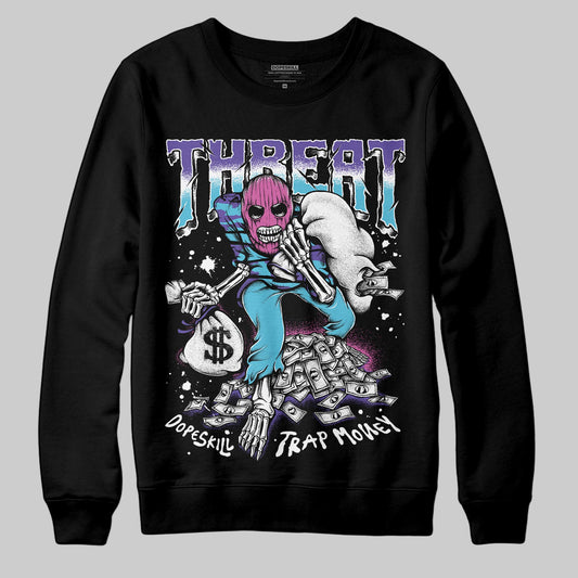 Jordan 8 Retro 'Aqua' 2025 DopeSkill Sweatshirt Threat Graphic Streetwear - Black