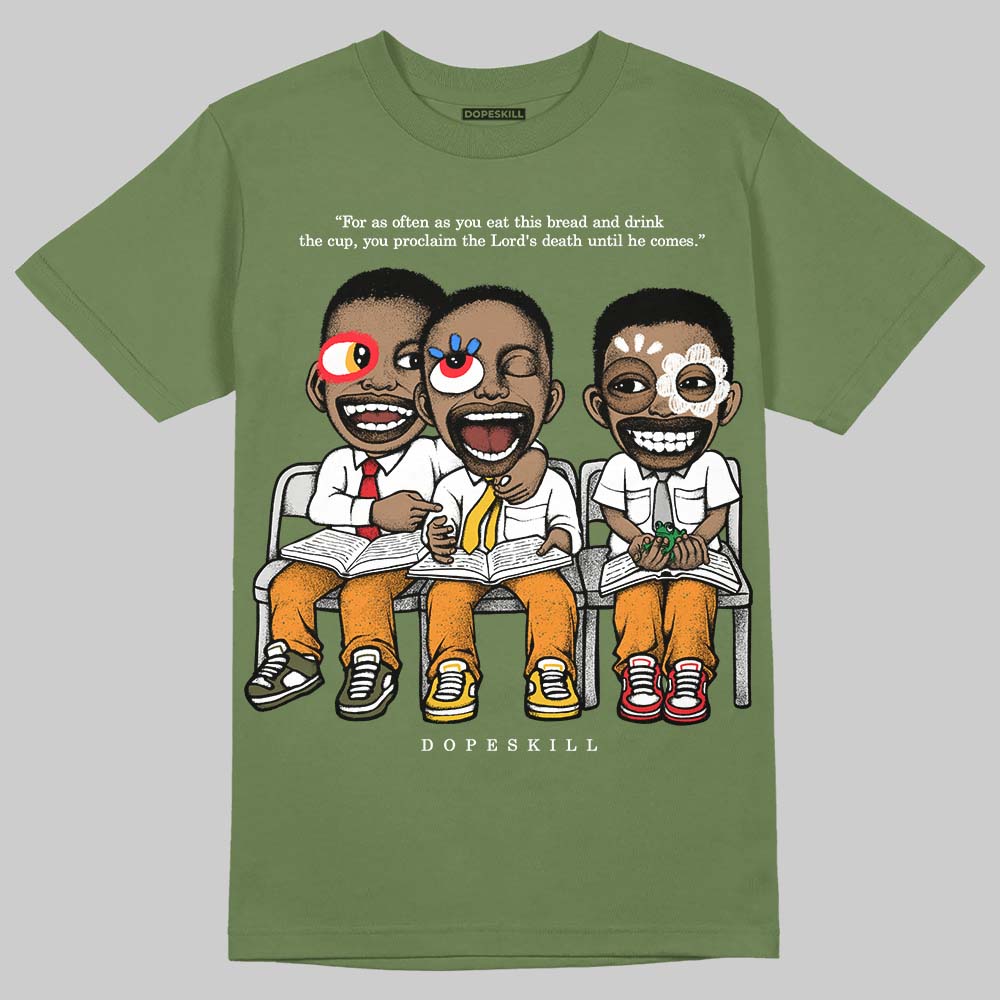 Jordan 5 "Olive" DopeSkill T-Shirt First Sunday Graphic Streetwear - Military Green