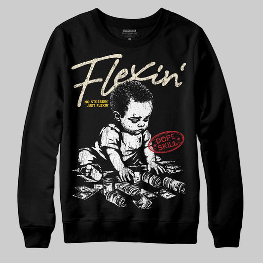 Jordan 17 Retro Low SP Infinite Archives DopeSkill Sweatshirt Flexin' Graphic Streetwear - Black