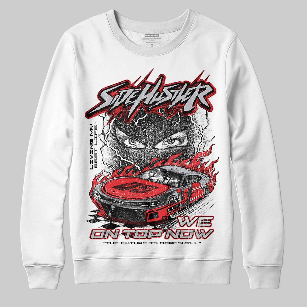 Grey Sneakers DopeSkill Sweatshirt New Side Hustler Graphic Streetwear - White