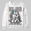 Harris Tweed x Dunk Low Denim Turquoise and Baroque Brown DopeSkill Sweatshirt Real Lover Graphic Streetwear - White
