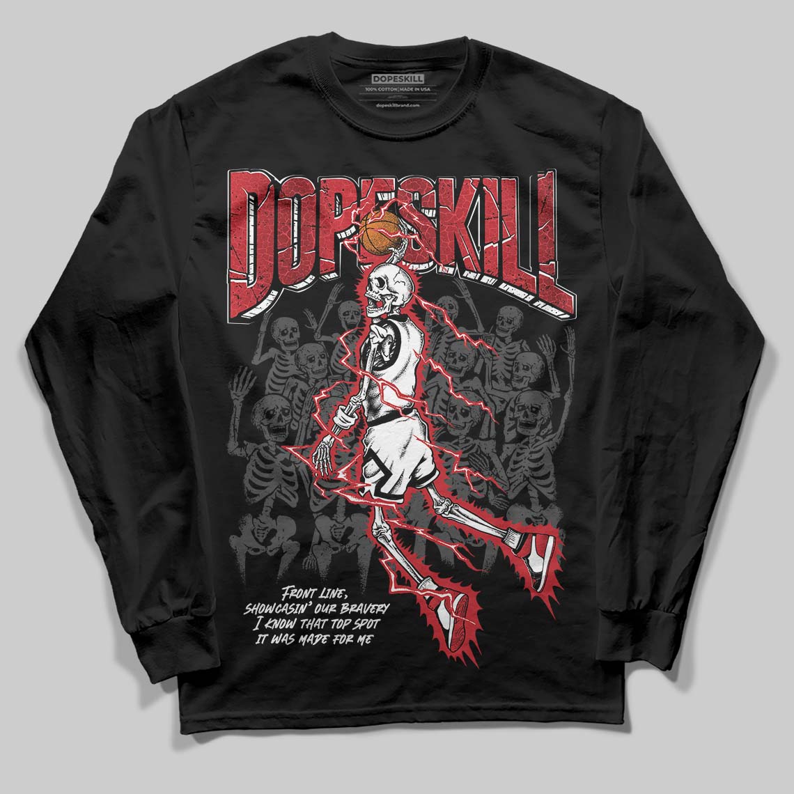 Jordan 1 High OG “Ruby” DopeSkill Long Sleeve T-Shirt Thunder Dunk Graphic Streetwear - Black