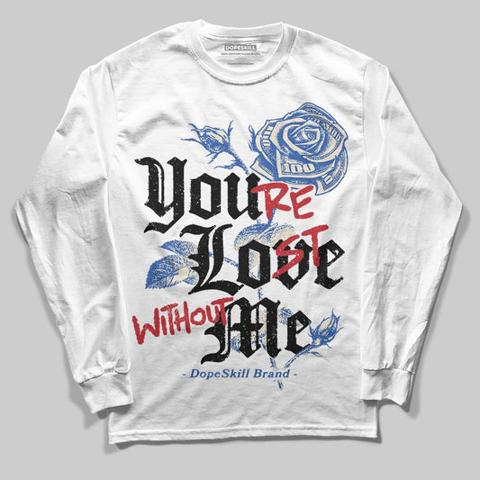 Jordan 1 Low Travis Scott x Fragment DopeSkill Long Sleeve T-Shirt You’re Lost Without Me Graphic Streetwear - White