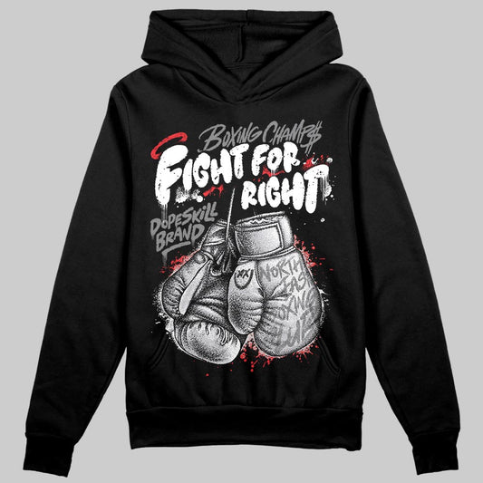 Grey Sneakers DopeSkill Hoodie Sweatshirt Fight For Right Graphic Streetwear - Black