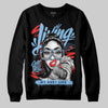 University Blue Sneakers DopeSkill Sweatshirt Living My Best Life Graphic Streetwear  - black