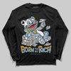 Jordan 40 “Blue Suede” DopeSkill Long Sleeve T-Shirt Born To Be Rich Graphic Streetwear - Black