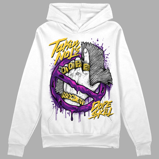 Jordan 12 "Field Purple" DopeSkill Hoodie Sweatshirt Takin No L's Graphic Streetwear - White 
