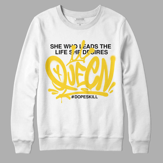 Jordan 4 Tour Yellow Thunder DopeSkill Sweatshirt Queen Graphic Streetwear - White