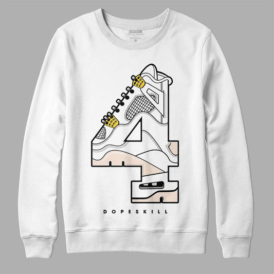 Jordan 4 "Sail" DopeSkill Sweatshirt No.4 Graphic Streetwear - White 