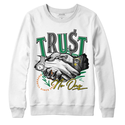 Green Sneakers DopeSkill Sweatshirt Trust No One Graphic Streetwear - White