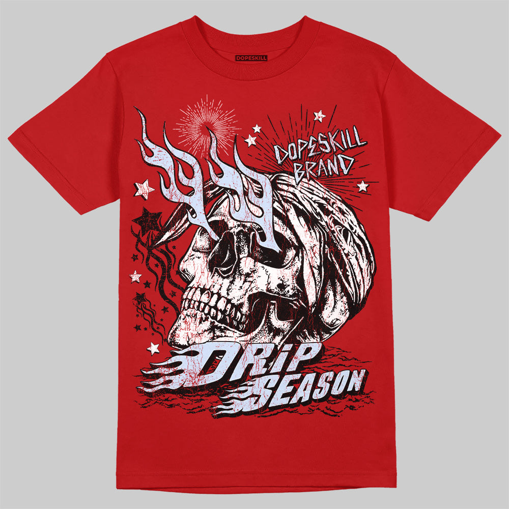 Jordan 11 Retro Cherry DopeSkill T-Shirt Drip Season Graphic Streetwear - Red