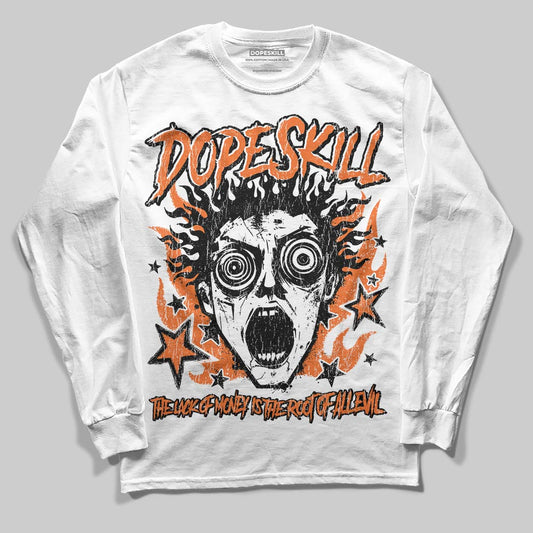 Orange, Black and White Sneakers DopeSkill Long Sleeve T-Shirt Root of Evil Graphic Streetwear - White