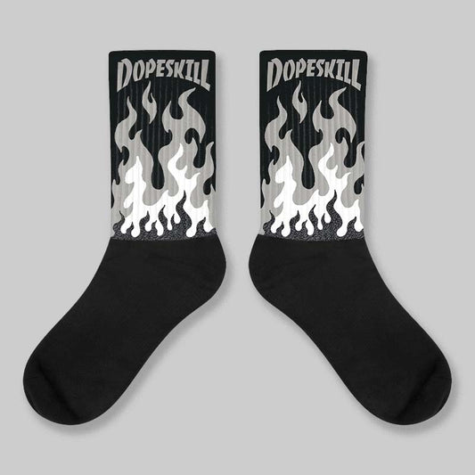 Black Cat 3s DopeSkill Sublimated Sock FIRE Graphic
