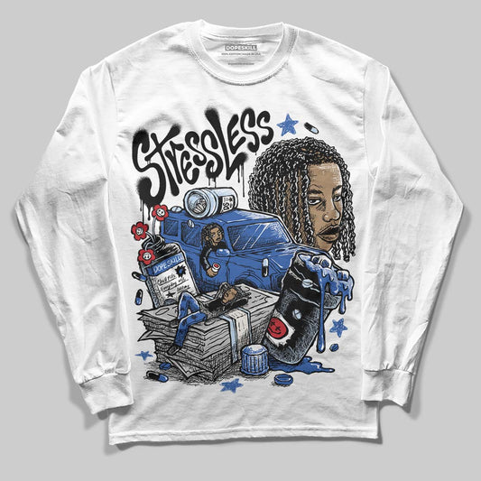 Awake NY x Jordan 5 Retro 'Black Racer Blue' DopeSkill Long Sleeve T-Shirt Stressless Graphic Streetwear - White