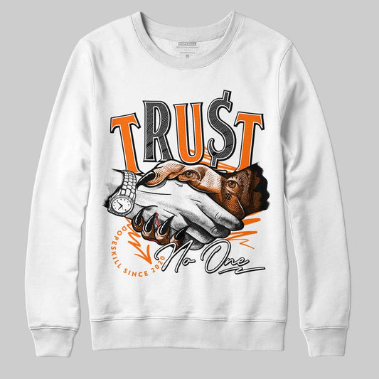 Orange, Black & White Sneakers DopeSkill Sweatshirt Trust No One Graphic Streetwear - White