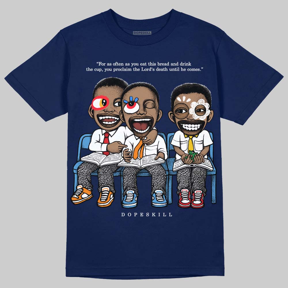 Jordan 3 "Midnight Navy" DopeSkill T-Shirt First Sunday Graphic Streetwear - navy