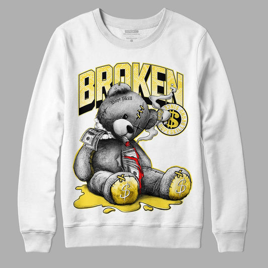 Jordan 11 Low 'Yellow Snakeskin' DopeSkill Sweatshirt Sick Bear Graphic Streetwear - White